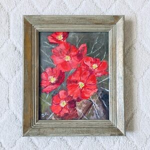 Gorgeous Framed Art Acrylic Painted named “Cactus” 8”by 10” by Dorothea signed